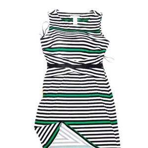 5/$55 - Laundry by design polyester/spandex sheath dress - black/white/green 12